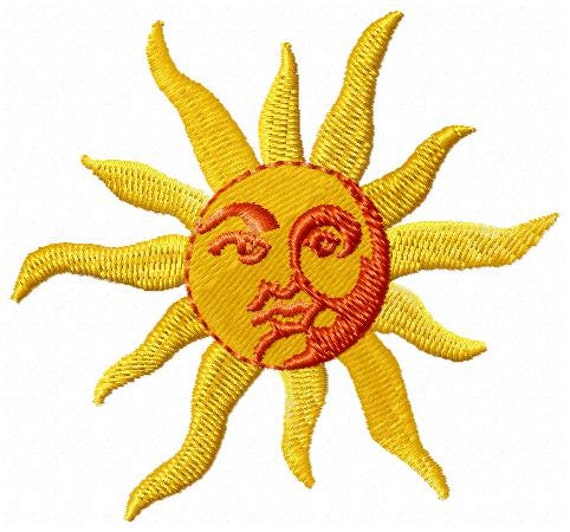 Sun and Moon Embroidery Design Instant by JEmbroiderynApplique