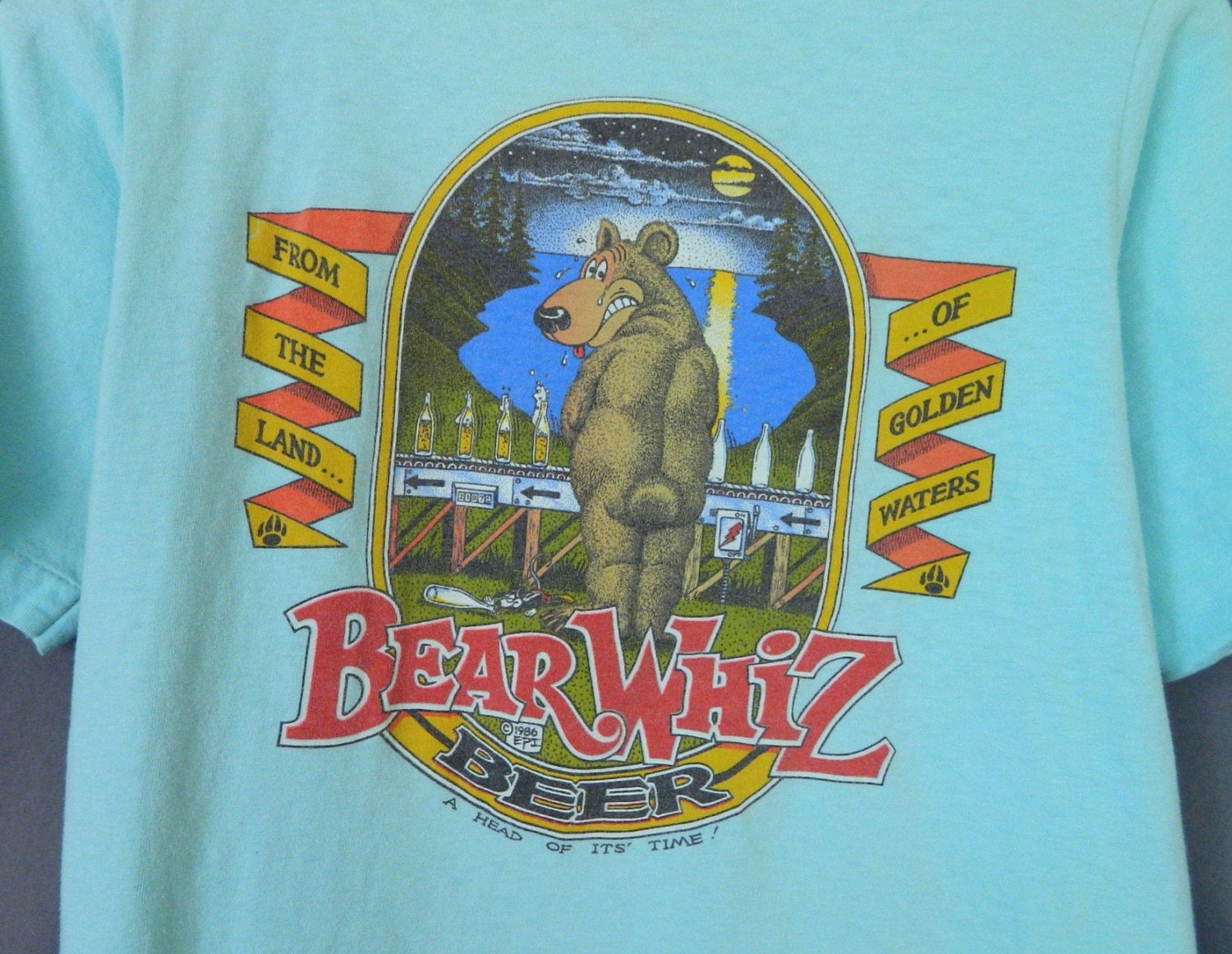 Vintage 80s Bear Whiz Beer T Shirt Mens Xs By Deadoldlady 