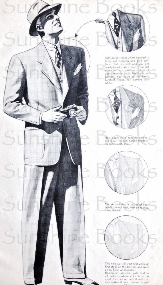 Vintage Print - Men's Clothing - Fashion Illustration - Pencil Drawing ...