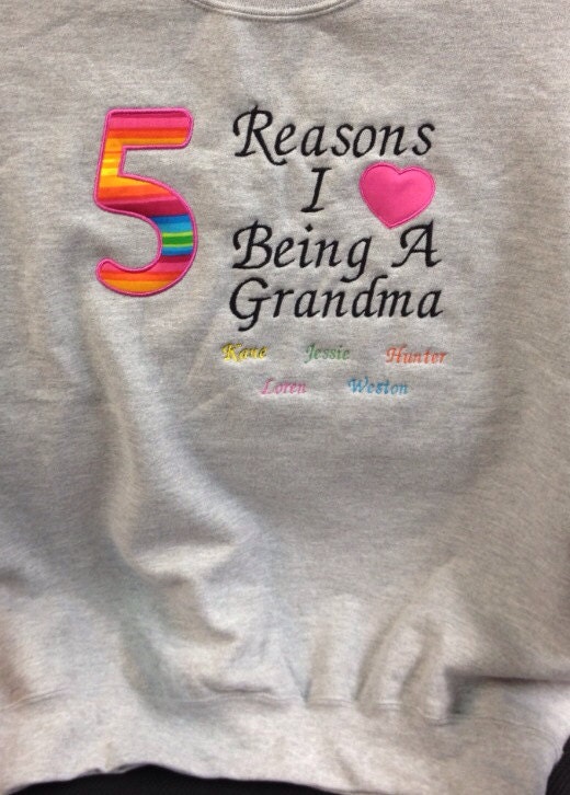 Personalized grandma sweatshirt by quiltingandmoreyahoo on Etsy