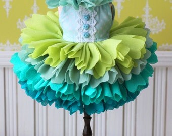 PO - Anniedollz Handmade Blythe Petals Dress - Mint