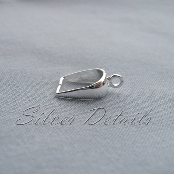 Sterling Silver Pinch Bail with Loop for Pendant with