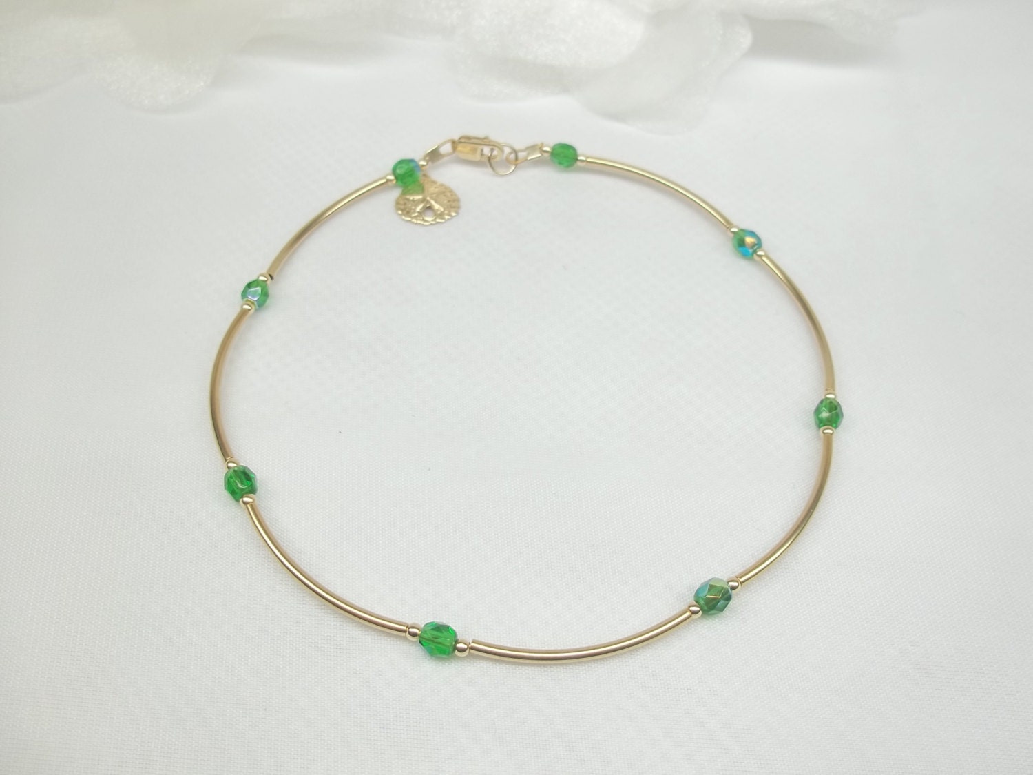 emerald ankle bracelet