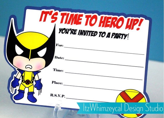 Wolverine Birthday Party Invitations 8