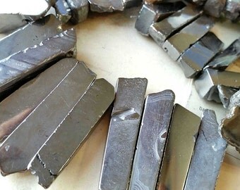 Special Offer 50% Off --- Titanium Agate Stick Points / Agate Points / Electroplated Silver Color (.ga)(Agate 005)(below40-60)