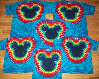 Tie Dye Mickey, S M L XL 2X 3X 4X 5X 6X, Kids, Adult, Plus Size tie dye Shirt, Mouse tie dye
