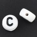Alphabet Beads Letter C, Black and White 7mm flat