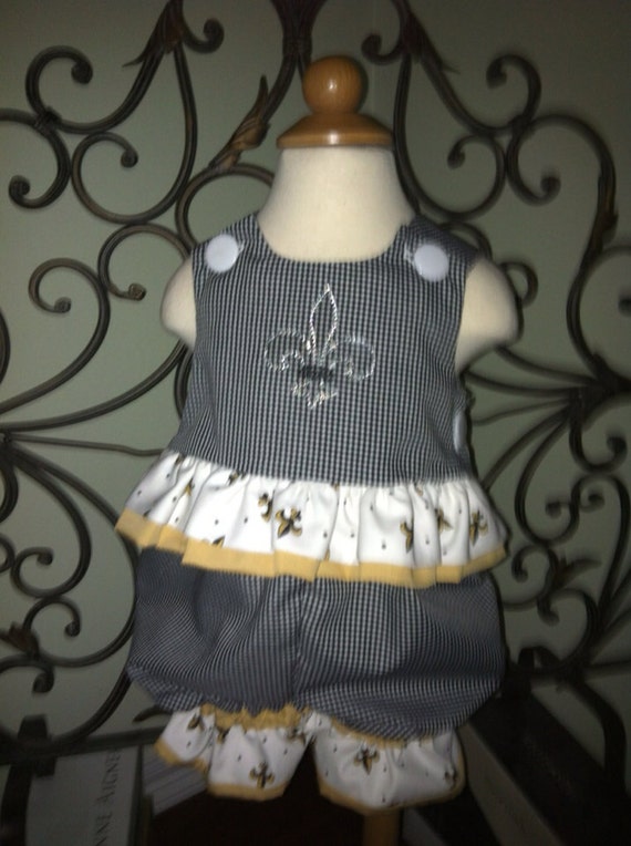 New Orleans Saints Baby Girl Clothes of Black by StitchSewSweet