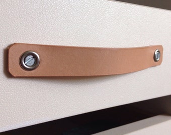 Leather Drawer Handle Drawer Pull DIY Furniture Leather Cabinet Handles Tray Handles Custom Sized Tiny House Drawer Handles