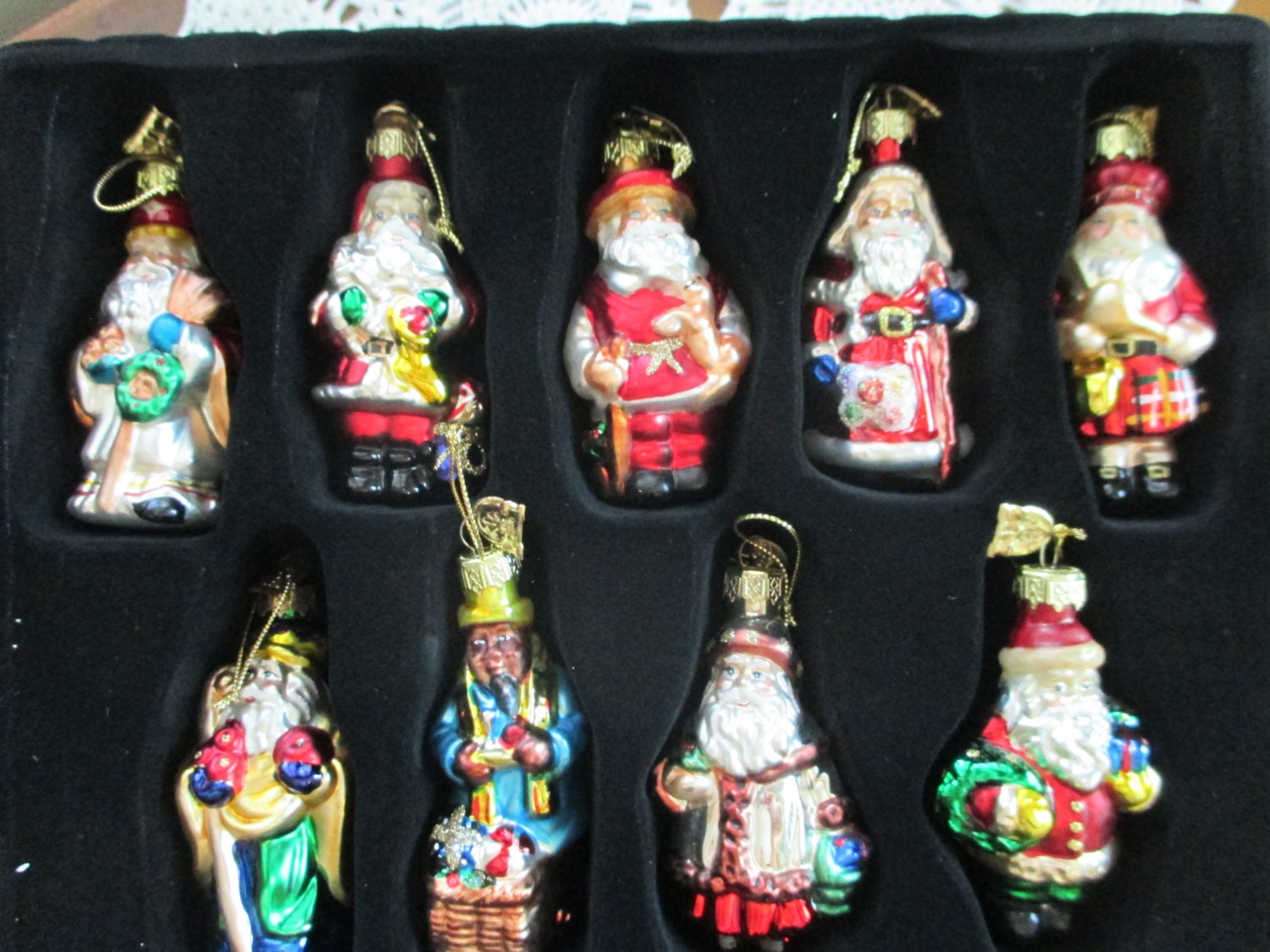 Thomas Pacconi Santa Collection Glass Ornaments Set of 18