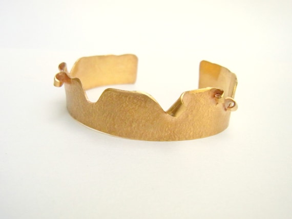 Gold Plated Cuff Bracelet - Handmade, nature inspired jewelry