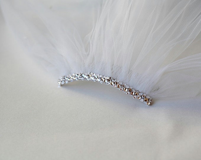 ADD Swarovski Crystals to head comb. (Veil sold separately), decorative comb, rhinestones, head accessories, bling, sparkling comb,