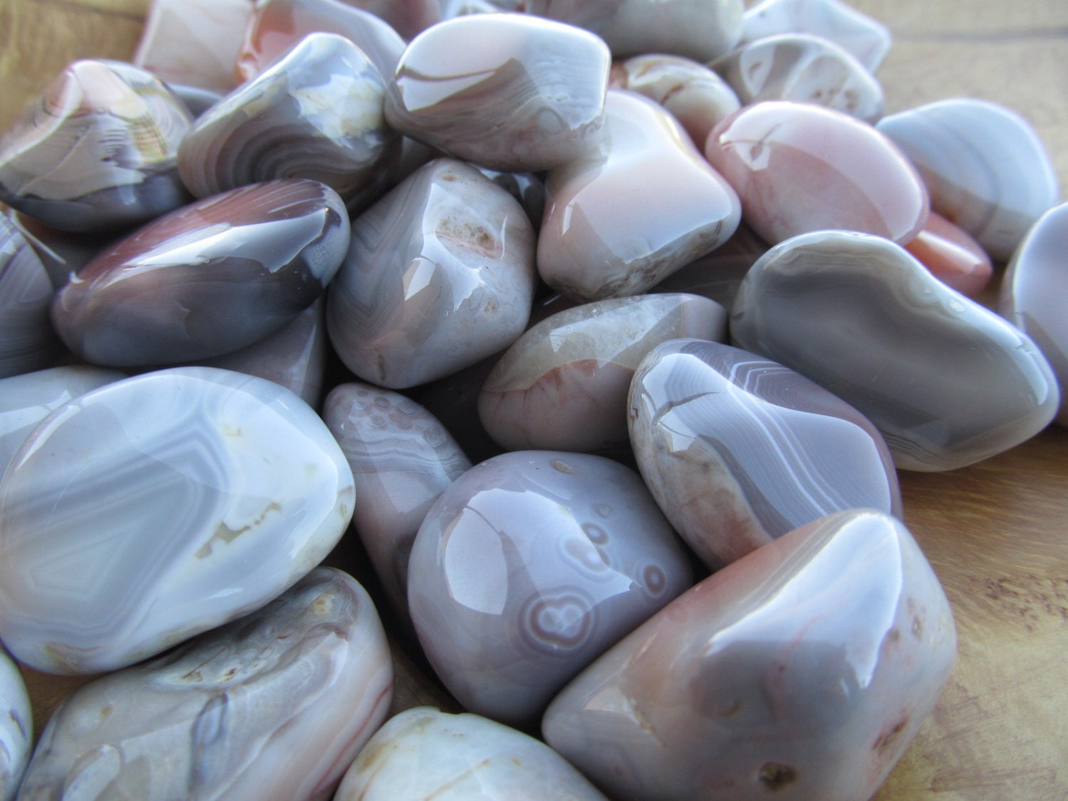 Pink Botswana Agate Tumbled Stone T69