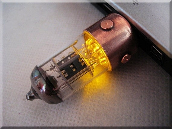 8/16/32/64/128GB ORANGE Pentode radio vacuum tube usb flash drive. Steampunk/Fallout style !!!FREE shipping!!! by SlavaTech steampunk buy now online