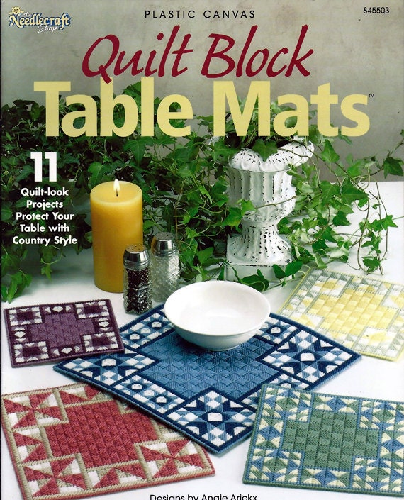 Quilt Block Table Mats Plastic Canvas Pattern The Needlecraft