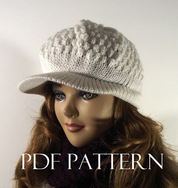 KNITTING HAT PATTERN Newsboy Hat Claire Newsboy Hat Brim