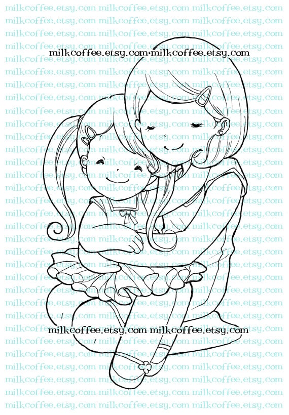 Digital Stamp Mom's hug