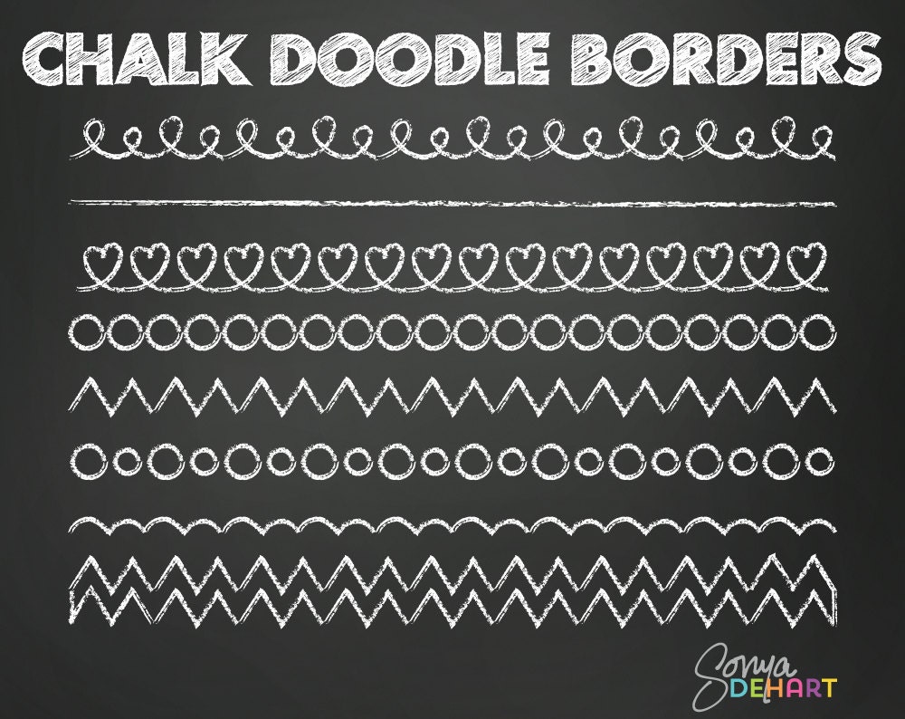 80% OFF SALE Chalk Clipart Chalk Borders Clipart Borders