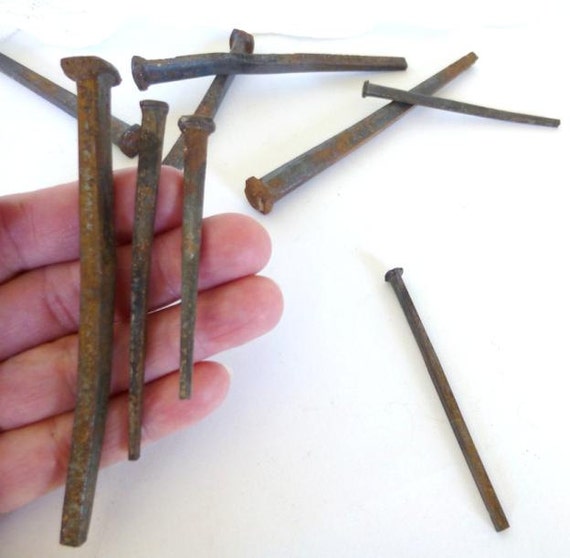 Antique Nails Cut Nails Square Nails Old by atopdrawer