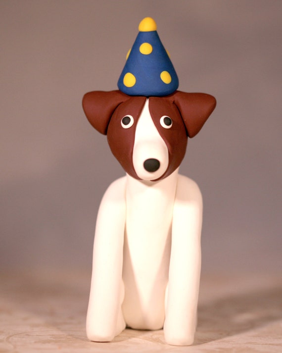 Jack Russell Terrier Dog Birthday Cake Topper