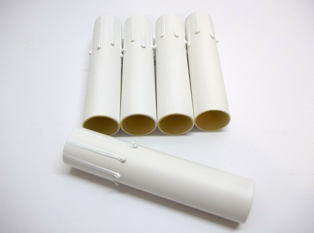 One White Drip Chandelier Candle Sleeve Four Inch Candle Cover