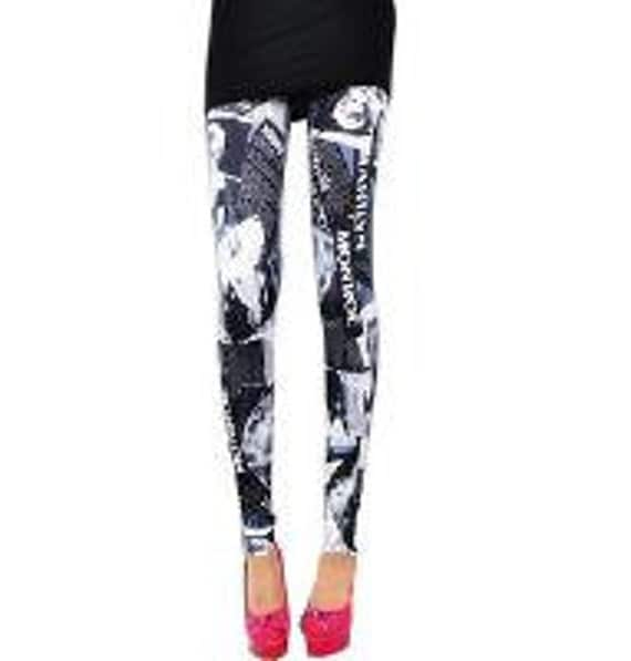 FREE SHIPPING Marilyn Monroe newspaper leggings