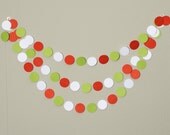 Christmas Circle Paper Garland 12ft Green Red and White Il_170x135