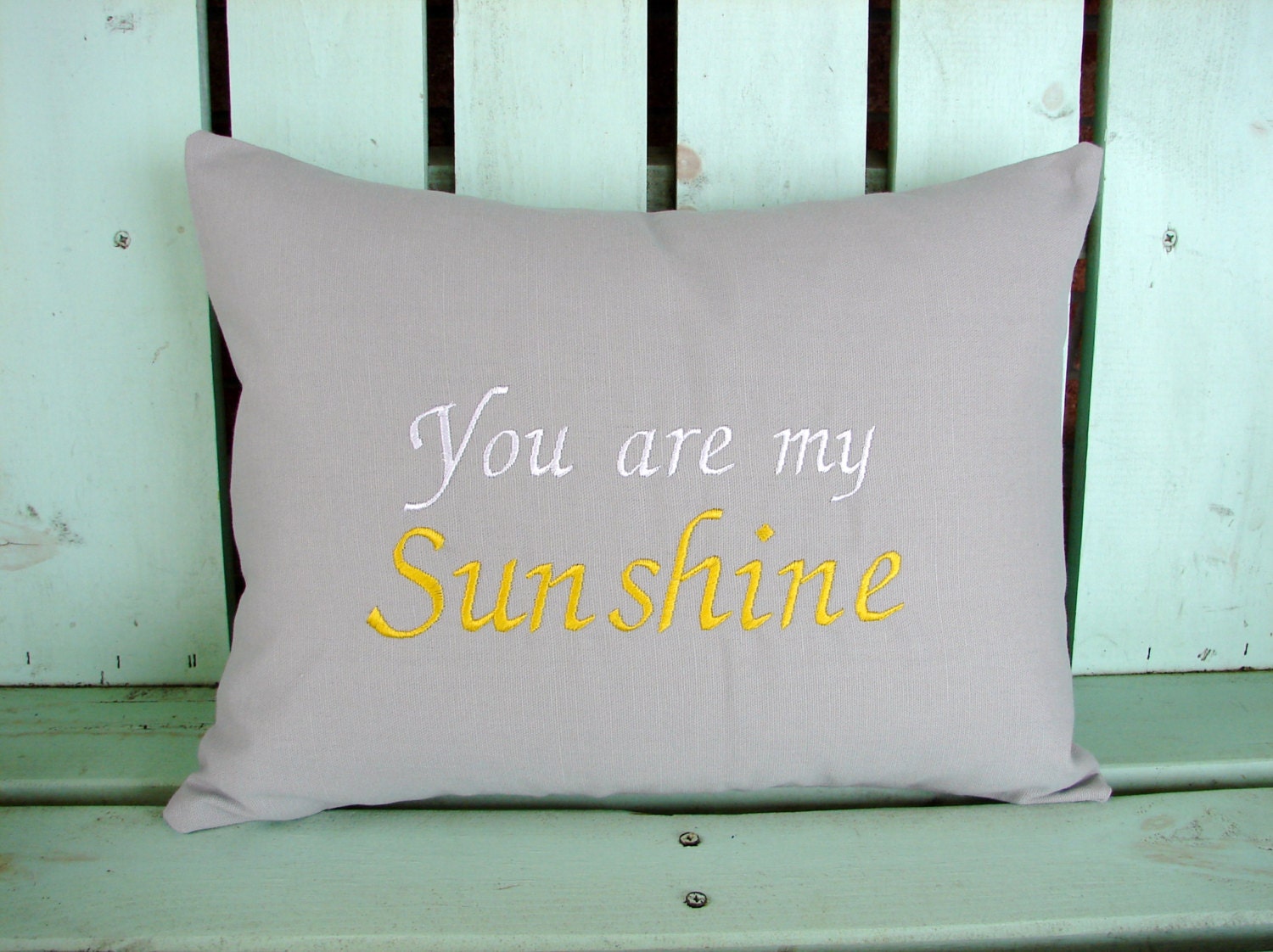 12x16 you are my sunshine embroidered pillow baby