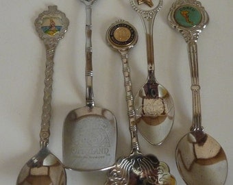 vintage souvenir spoons set of 5