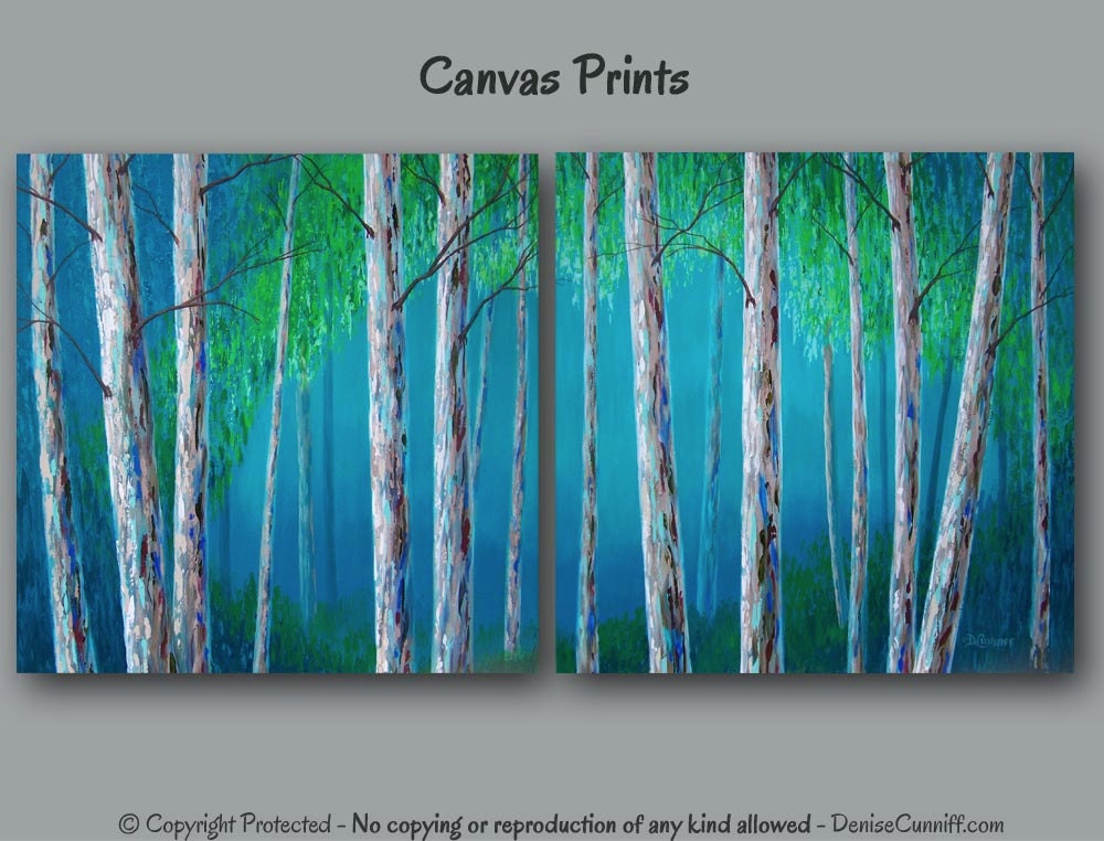 Blue Canvas Wall Art birch tree painting canvas art print set large wall art Blue Canvas Wall Art birch tree painting canvas art print set large wall art