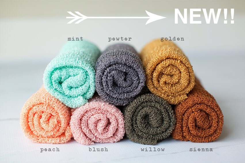 Newborn Stretch Knit Baby Wrap with Matching Bow Headband