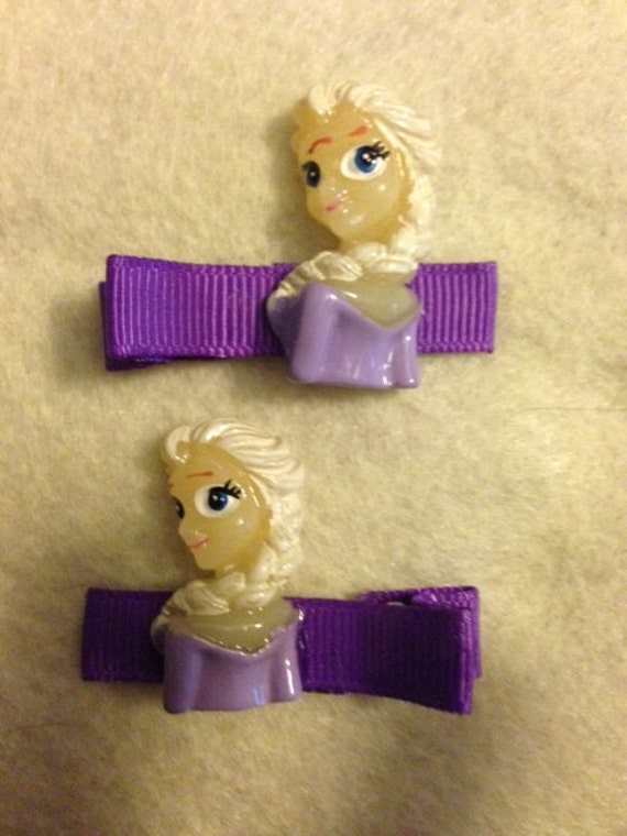 Frozen Elsa Purple Hair Clips by BabyJadeDesigns on Etsy