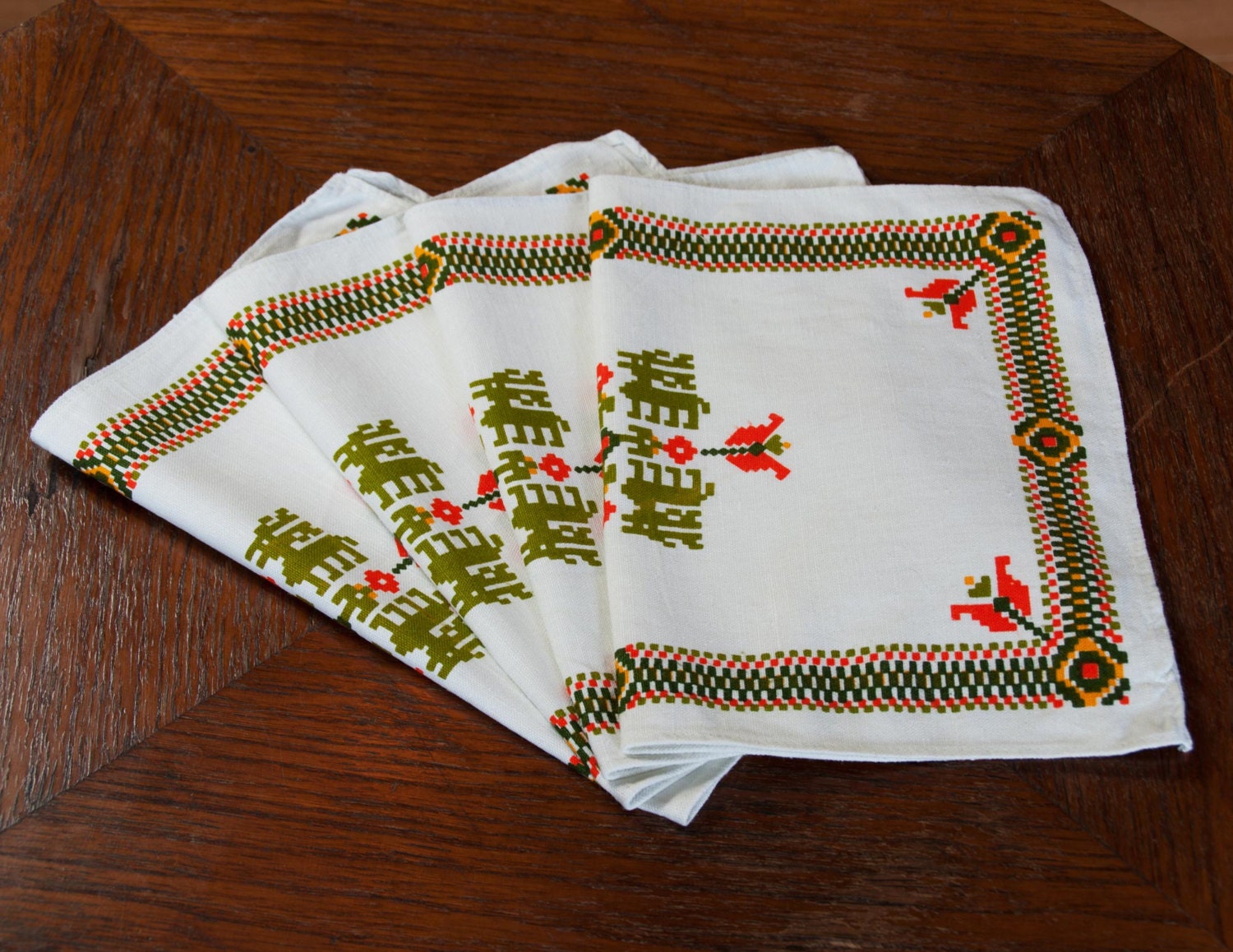 4 Vintage Placemats Retro 1960s 1970s Place Mats Mid Century