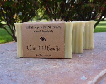 ORGANIC Olive Oil Castile Soap, Unscented, Extra-Virgin Olive Oil, Vegan, Cold Process