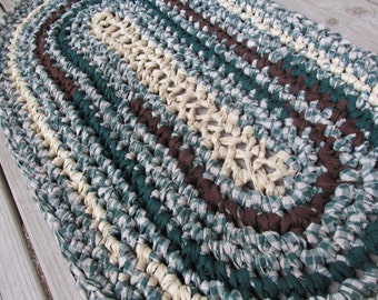 Tuscan Rug 32 Crochet Rag Area Rug Round Medium by CedarLaneFarm