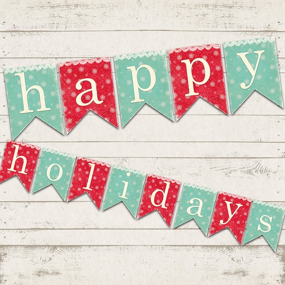 items-similar-to-christmas-decor-happy-holidays-banner-holiday-double-tail-banner