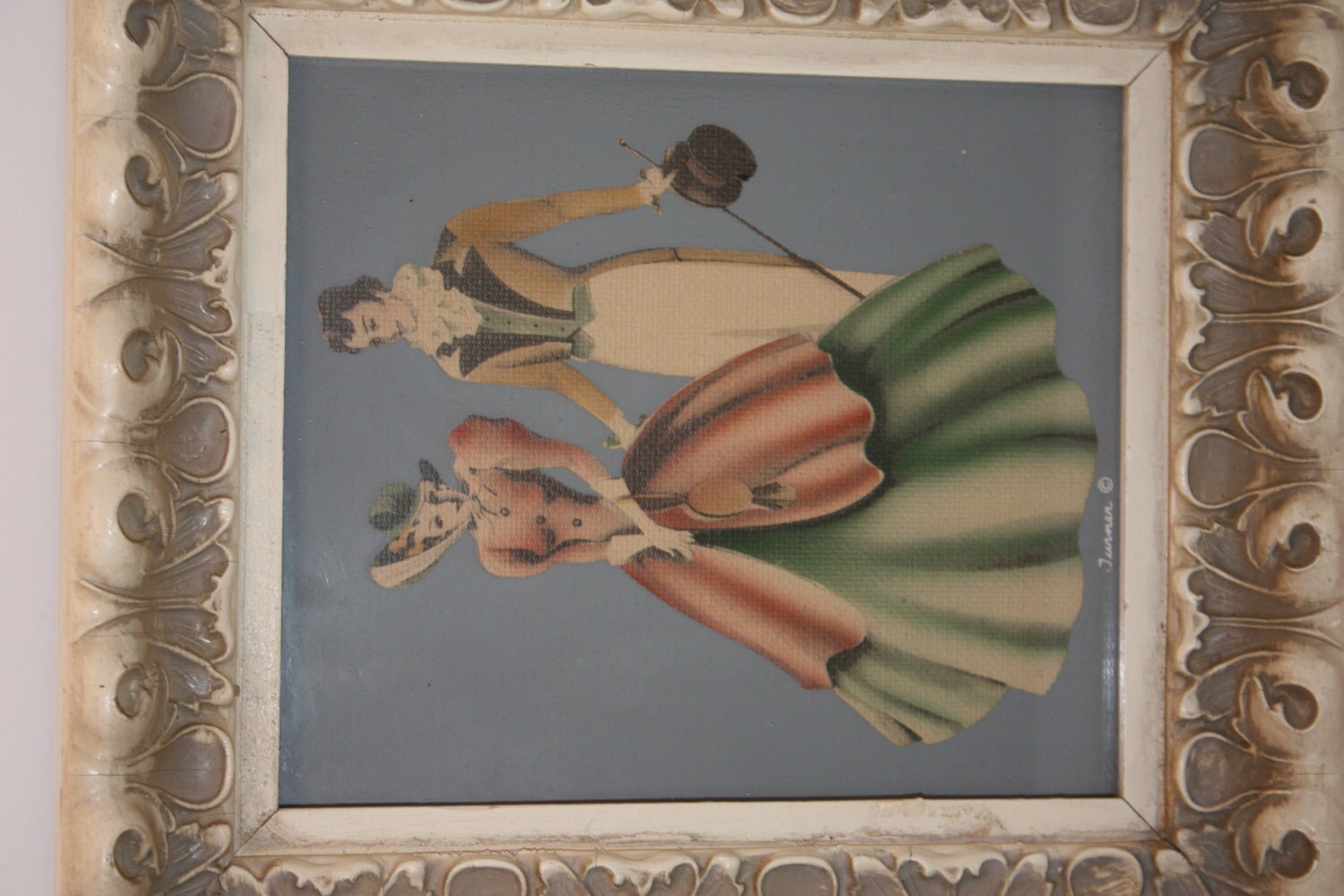 Vintage Mid Century Framed Turner Print Features Victorian