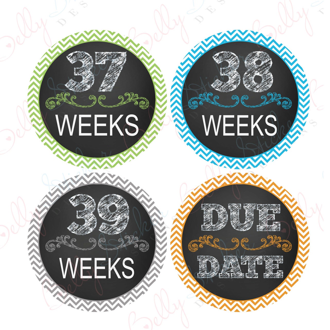 Pregnancy belly stickers Chalk Neutral PLUS FREE by BellyStickers