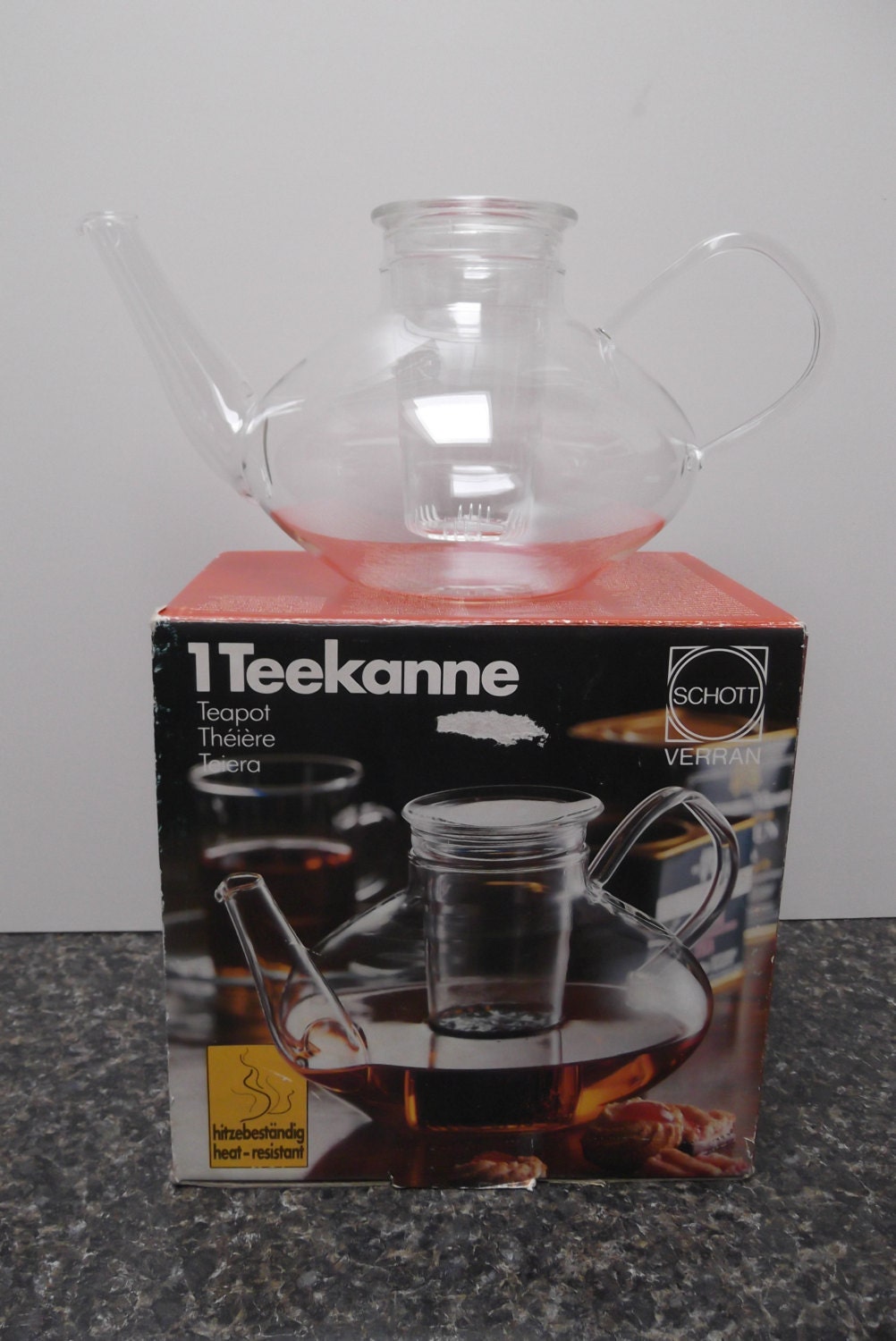 1970's SCHOTT verran clear glass MUSEUM TEAPOT by Greatusedstuff