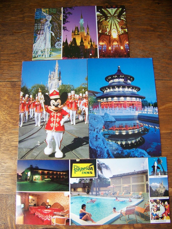 Vintage Walt Disney World Postcards set of 4Mickey Mouse
