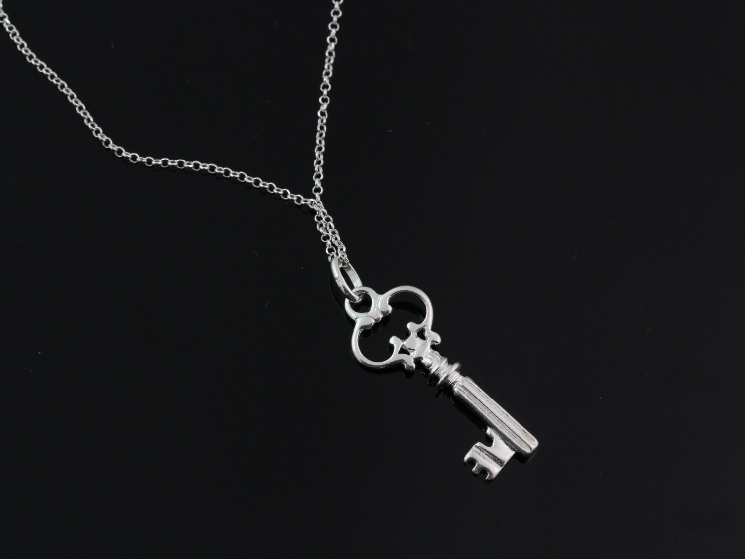 Sterling Silver Key Necklace Key Jewelry Sisters by MonyArt