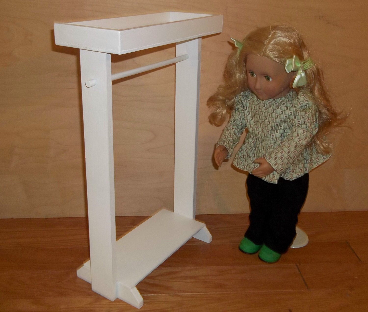 handmade 18 inch doll clothes rack doll by cmcraftedtreasures
