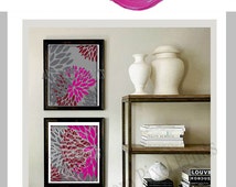 Popular items for pink gray wall decor on Etsy