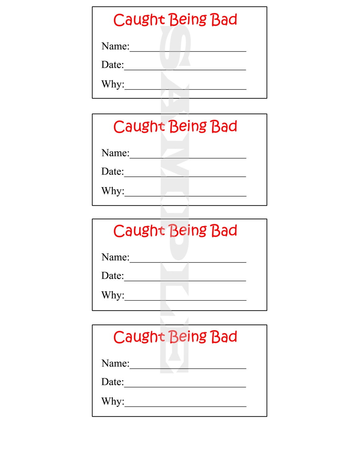 good and bad behavior tickets u print