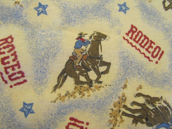 Retro Rodeo Flannel Fabric Cowboy Rodeo Vintage by SundayTown