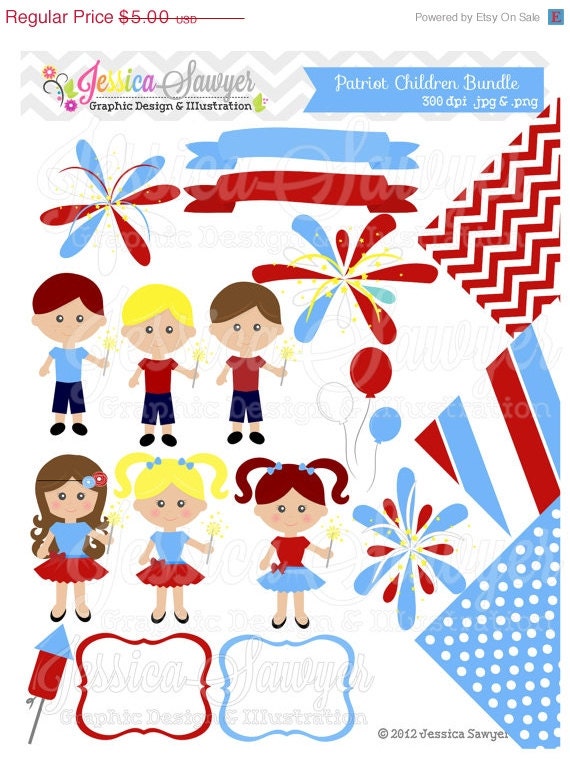50% OFF - INSTANT DOWNLOAD, fourth of july clip art and digital paper, firework clipart, for commercial use, invitations, scrapbooking, web Il_570xn