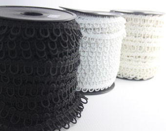 White Elastic Bridal Button Loops