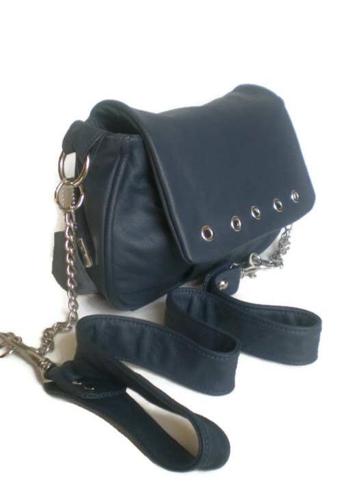 Crossbody bag small womens navy blue messenger bag by Fgalaze
