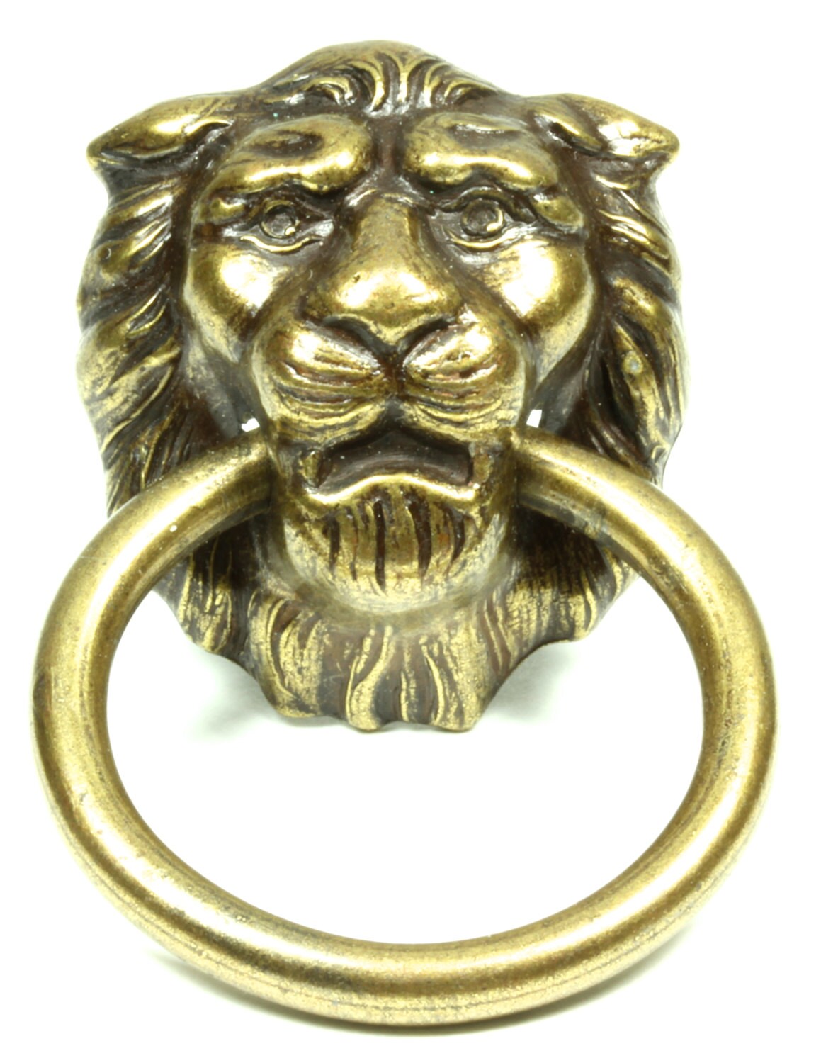 Regal Lion’s Head Brass Antique Finish Drawer Pull Furniture Trim