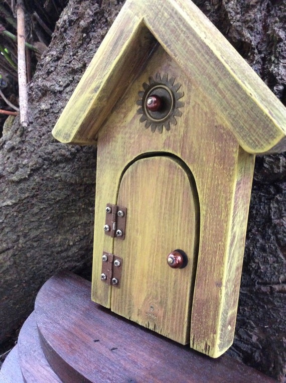 Fall Decor Fairy door fairy garden doors that open Yellow